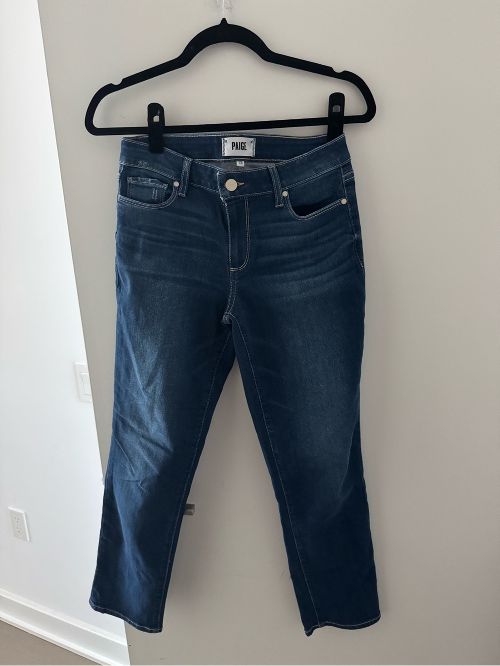 PAIGE Women's Dark Wash Straight Leg Jeans Size 25